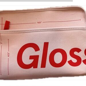 Glossier Pink and Red Cosmetic Bag